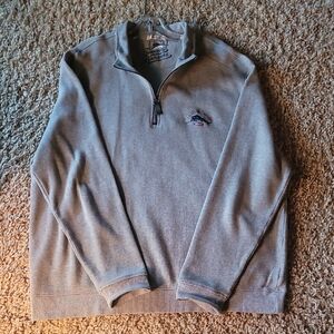 TOMMY BAHAMA Men's Light Gray Zip-Up Sweater - XXL